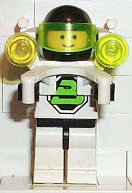 LEGO Minifigure-Blacktron 2 with Jet Pack and Trans-Neon Green Lights-Space / Blacktron II-SP051-Creative Brick Builders